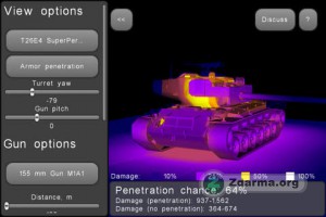 Šance na probití pancíře po celém tanku