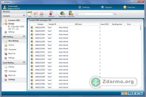 Hromadné odesílání SMS v The bClient