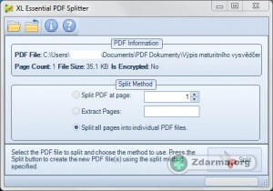 Rozdělování PDF dokumentu na jednotlivé stránky