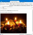 Vzhled přijatého přání, když jej příjemce otevře v emailu
