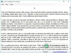 Čtení elektronické knihy v Mobi File Reader