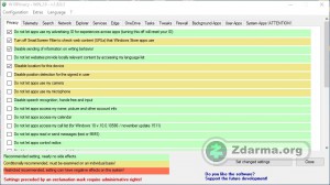 Základní nastavení soukromí Windows 10 ve W10Privacy