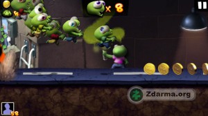 Screenshot z přímo probíhající hry Zombie Tsunami