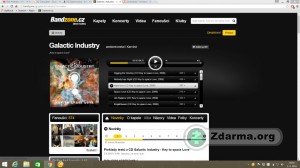přehrávání písní kapely Galactic Industry
