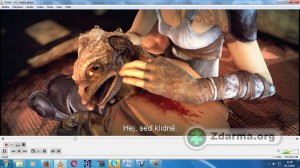 Sintel přehrávaný ve 4K rozlišení v přehrávači VLC. České titulky nahrány samostatně jako SRT soubor.