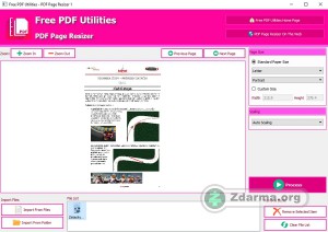 Rozhraní programu PDF Page Resizer po nahrání dokumentu